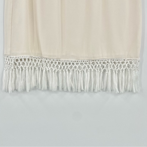 Amour Vert White Silk Macrame Crochet Mini Skirt S - Picture 6 of 7